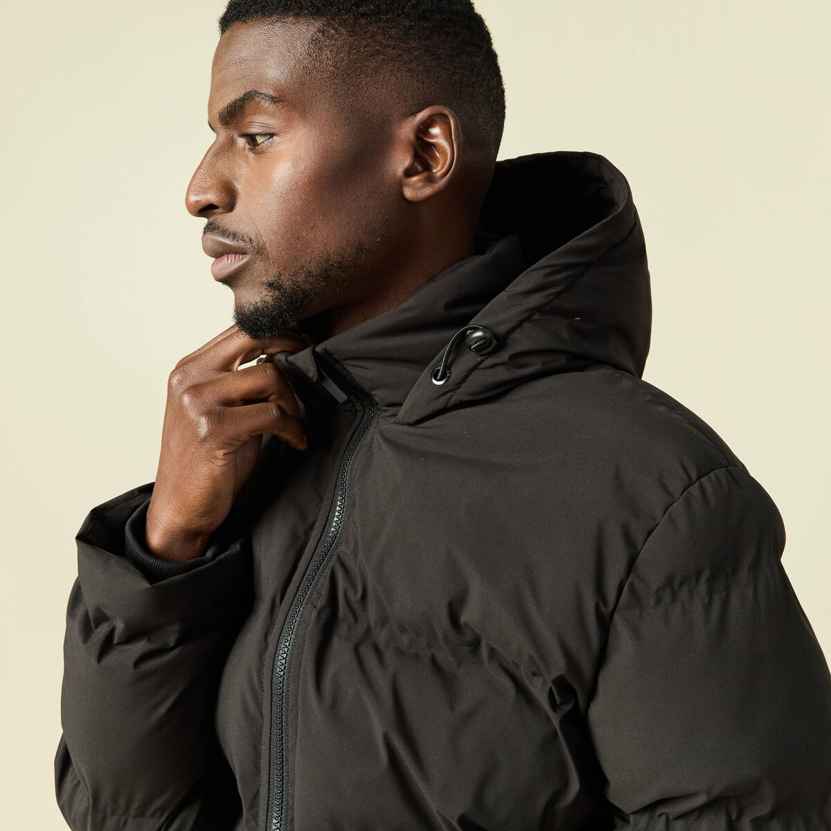 Doudoune avec capuche noir homme