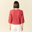 Gilet manches 3/4 rose framboise femme