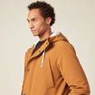 Parka droite à capuche marron homme