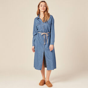 robe en jean eco responsable denim bleach femme Robe en jean éco-responsable denim bleach femme
