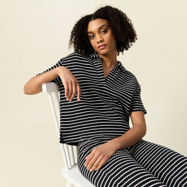 Polo manches courtes noir femme