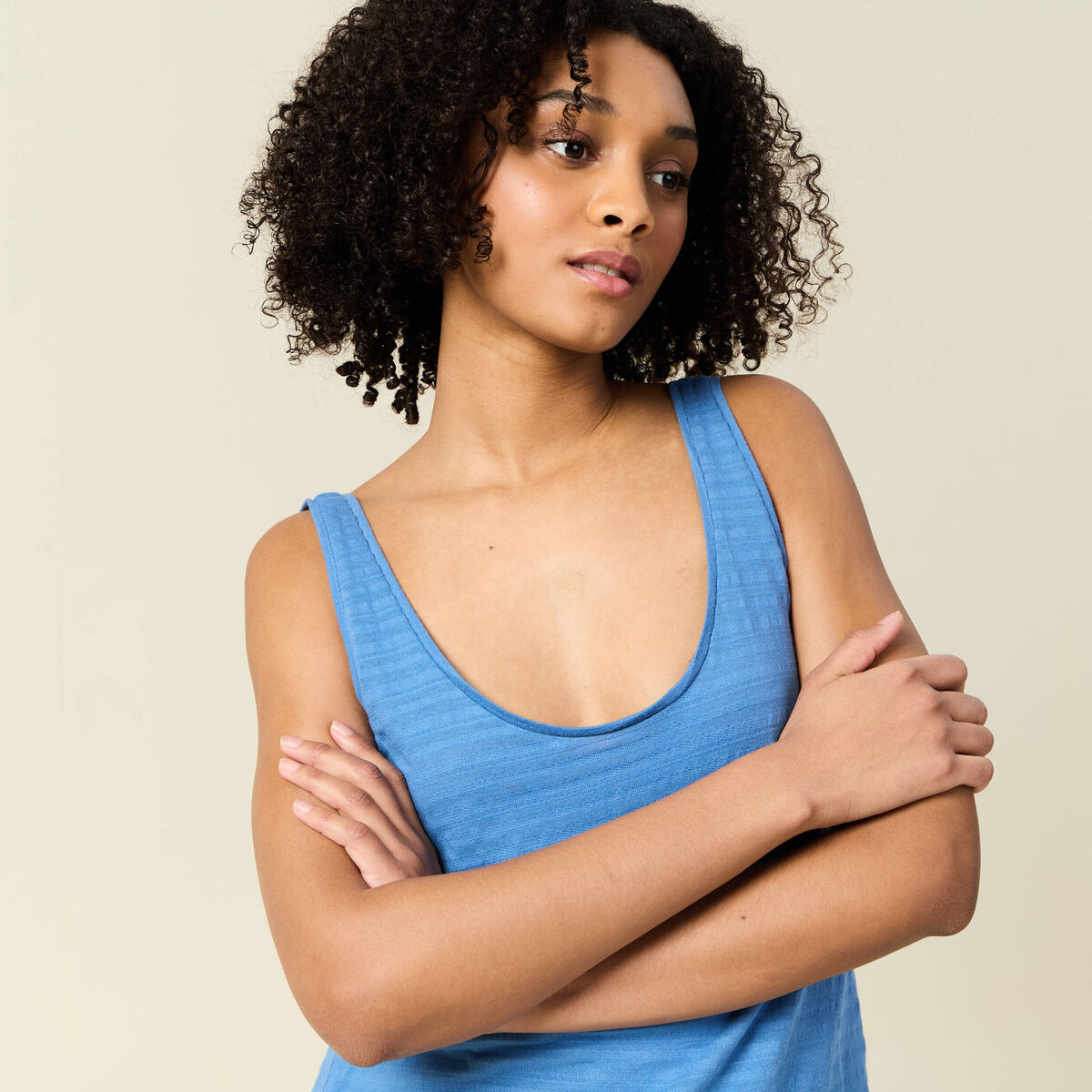 Débardeur sans manches bleu femme