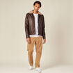 Pantalon chino tapered velours beige homme