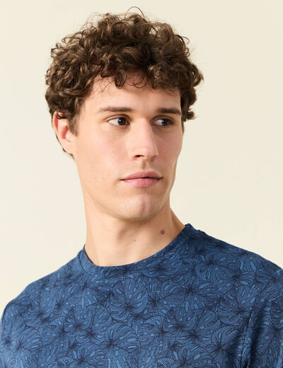 T-shirt manches courtes bleu marine homme