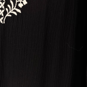 Robe évasée broderie noir femme