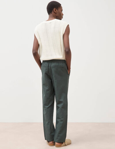 Pantalon coupe straight vert kaki homme