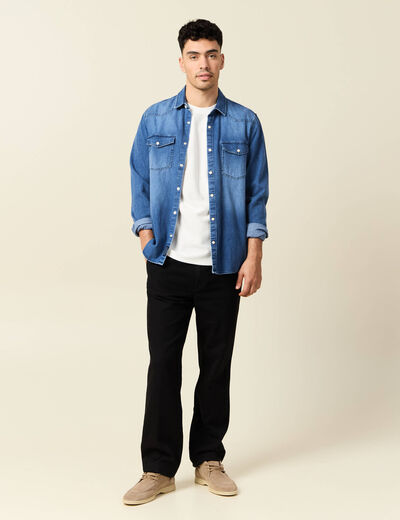 Pantalon chino noir homme