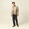 Pull col rond beige homme