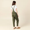 Salopette fluide boutonnée vert foncé femme