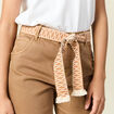 Short boyfriend ceinturé jean vert kaki femme