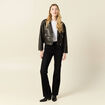 Jeans flare taille haute denim noir femme