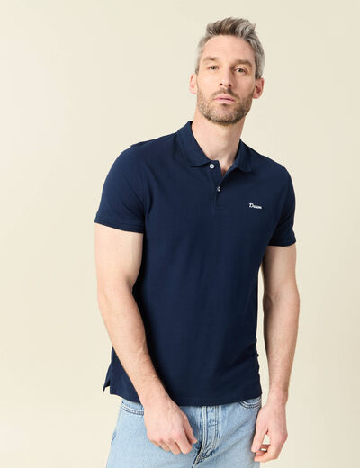 Polo manches courtes bleu marine homme