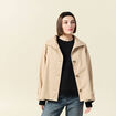 Trench droit court col montant beige femme