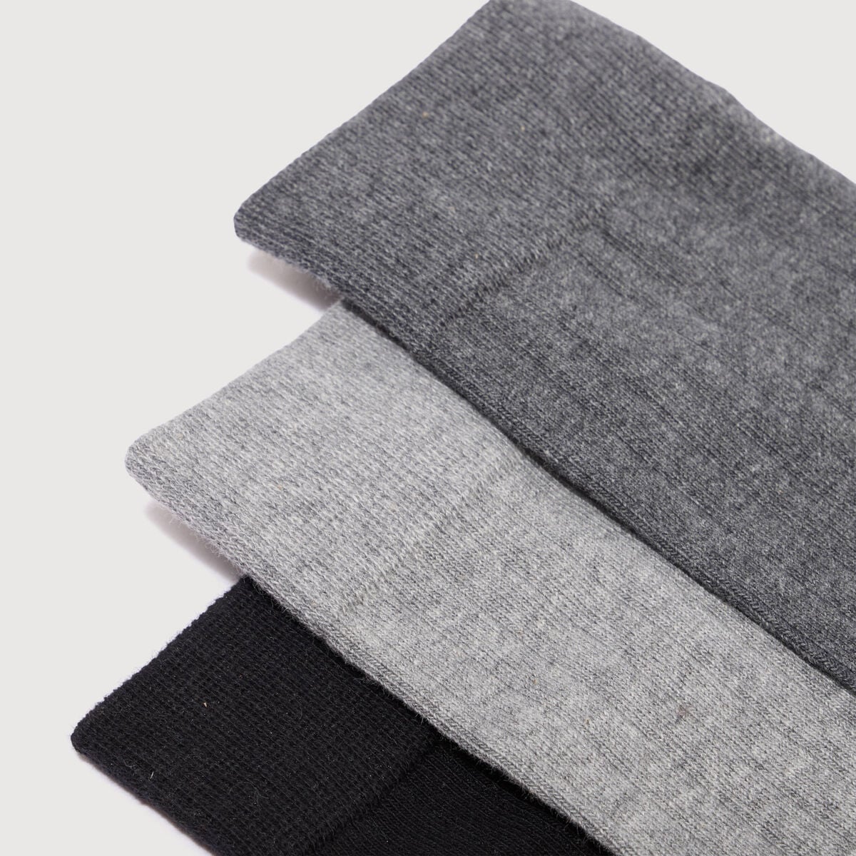 Lot de 3 paires chaussettes hautes gris fonc&eacute; homme