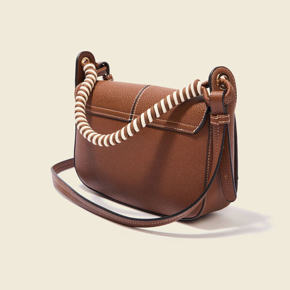 sac besace avec anse corde marron femme Sac besace avec anse corde marron femme
