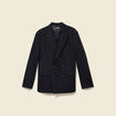 Blazer cintr&eacute; manches longues doubl&eacute; noir homme