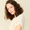 Pull ajouré éco-responsable beige femme