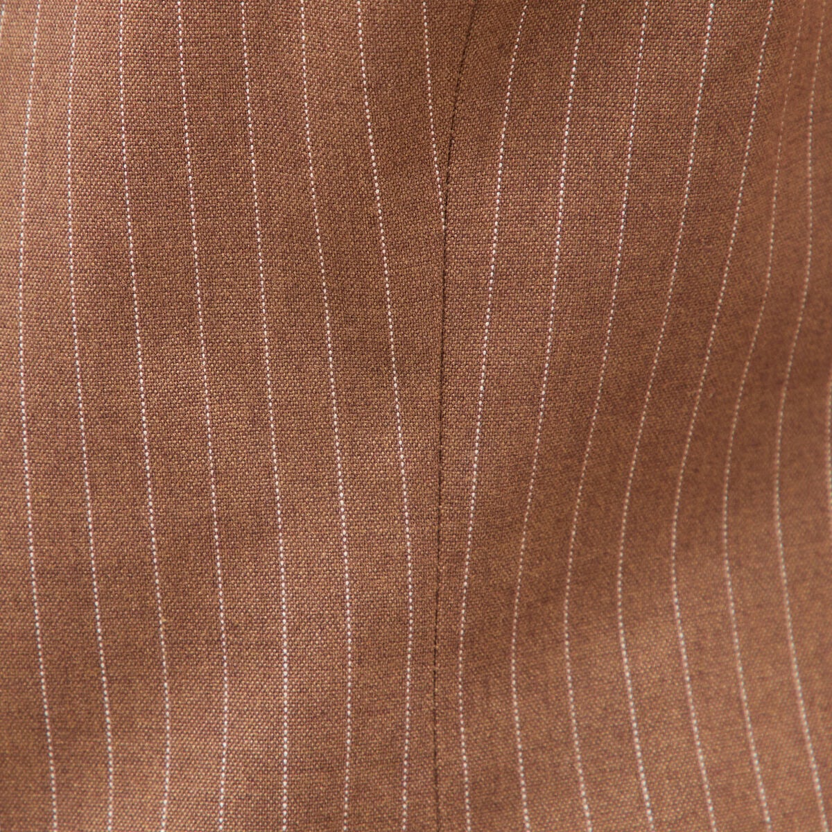 Gilet sans manches col rond doubl&eacute; marron femme