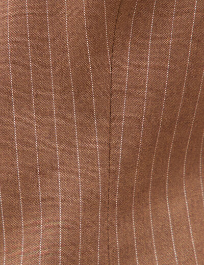 Gilet sans manches col rond doubl&eacute; marron femme