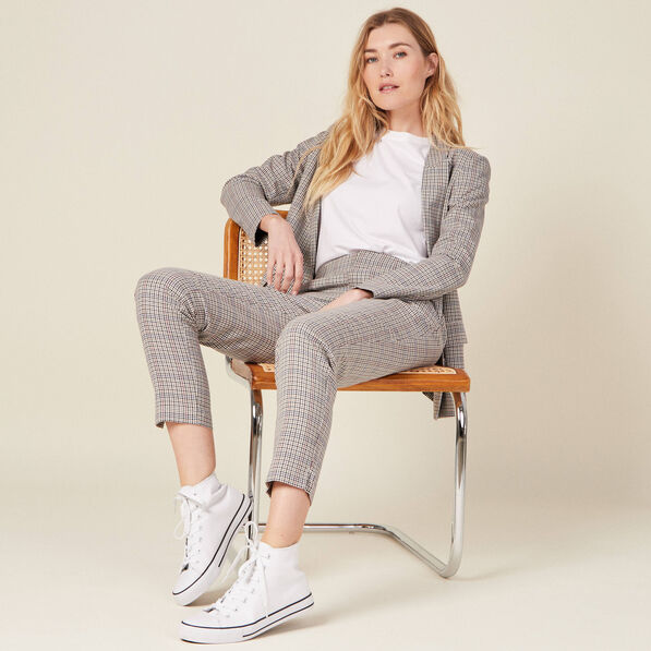 Pantalon carotte bleu marine femme