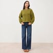 Sweat manches longues vert kaki femme