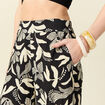 Pantalon large taille haute noir femme