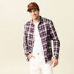 Chemise manches longues prune homme
