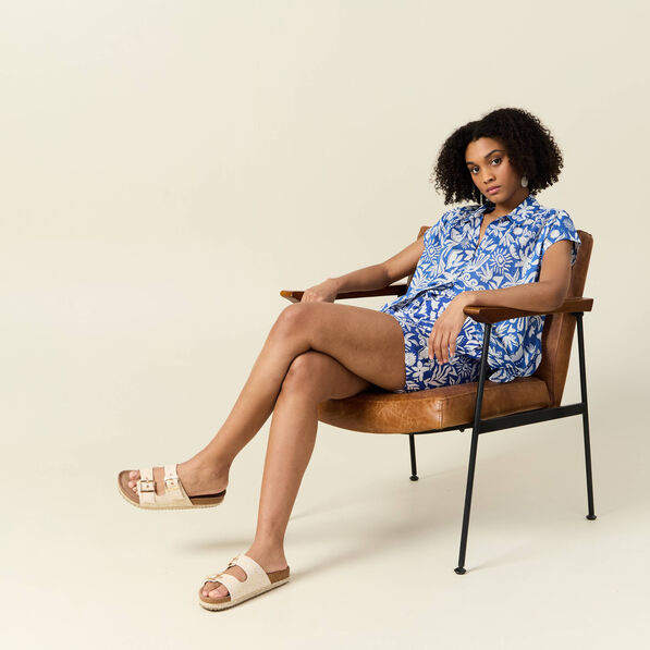 Blouse manches courtes bleu femme