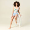 Débardeur en crochet vert clair femme