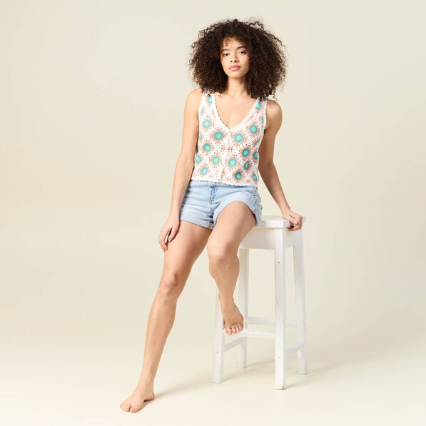 debardeur en crochet vert clair femme Débardeur en crochet vert clair femme