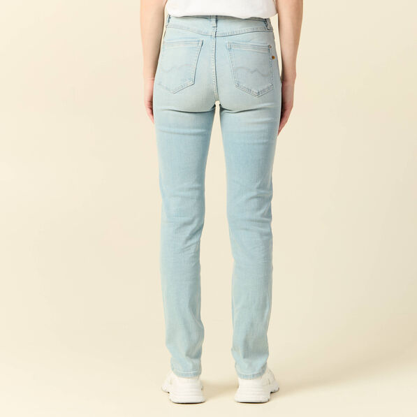 jeans slim taille haute denim bleach femme Jeans slim taille haute denim bleach femme