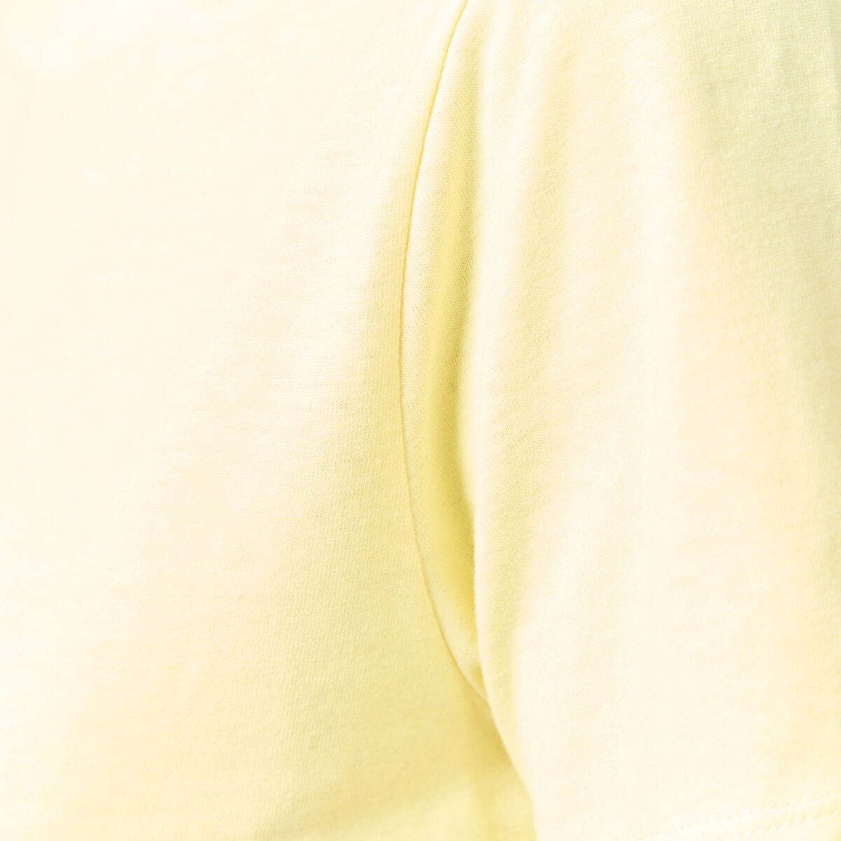 T-shirt cintr&eacute; col rond manches courtes jaune pastel femme