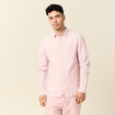Chemise manches longues rose pastel homme