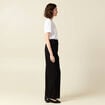 Pantalon straight taille haute noir femme