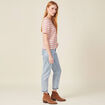 T-shirt manches courtes rouge foncé femme