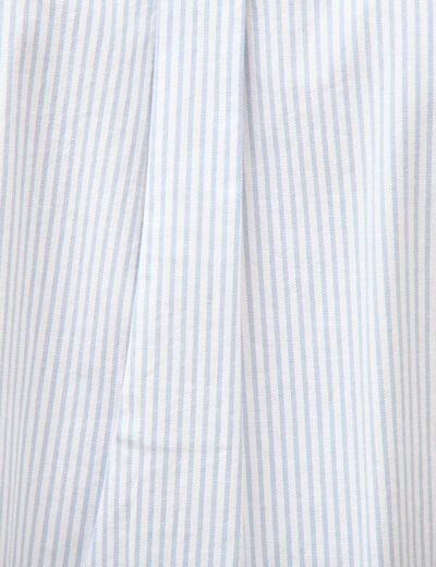 Chemise manches longues col am&eacute;ricain bleu gris homme