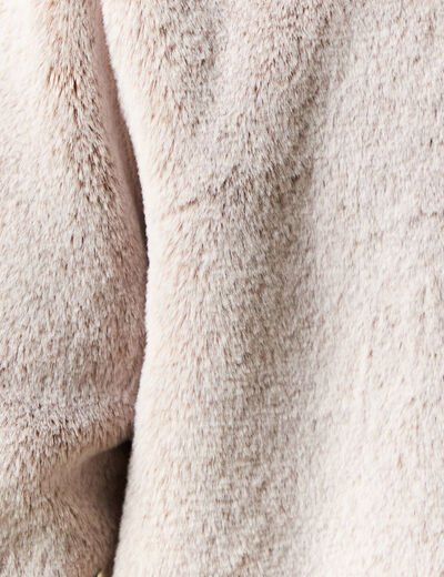 Manteau droit court col classique beige femme