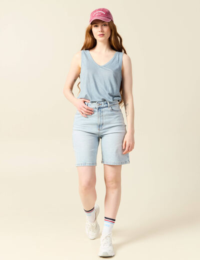 Débardeur sans manches bleu gris femme