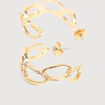 Boucles d'oreilles avec cha&icirc;ne couleur or femme