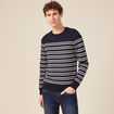 Pull manches longues bleu marine homme