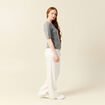 Gilet manches courtes gris clair femme