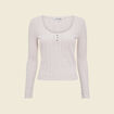 T-shirt à manches longues beige femme