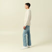 Pull col rond manches longues ecru homme