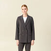 Veste blazer double boutonnage gris femme