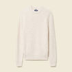 Pull col rond manches longues en coton ecru homme