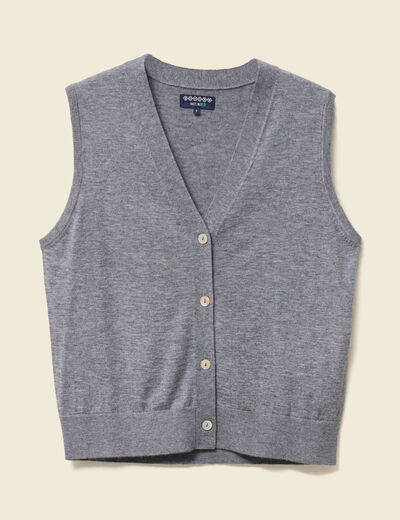 Gilet sans manches gris clair femme