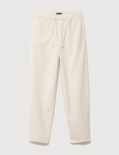 Pantalon large en velours ecru homme