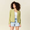 Veste esprit blazer fluide vert olive femme