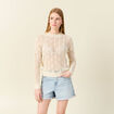 Pull ajouré éco-responsable creme femme