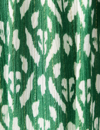 Robe longue évasée fluide vert femme